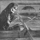 A Punch Magazine cartoon of Death rowing on the Thames, "claiming the lives of victims who have not paid to have the river cleaned up."